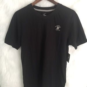 Beverly Hills Polo Club V-neck Black Shirt Small